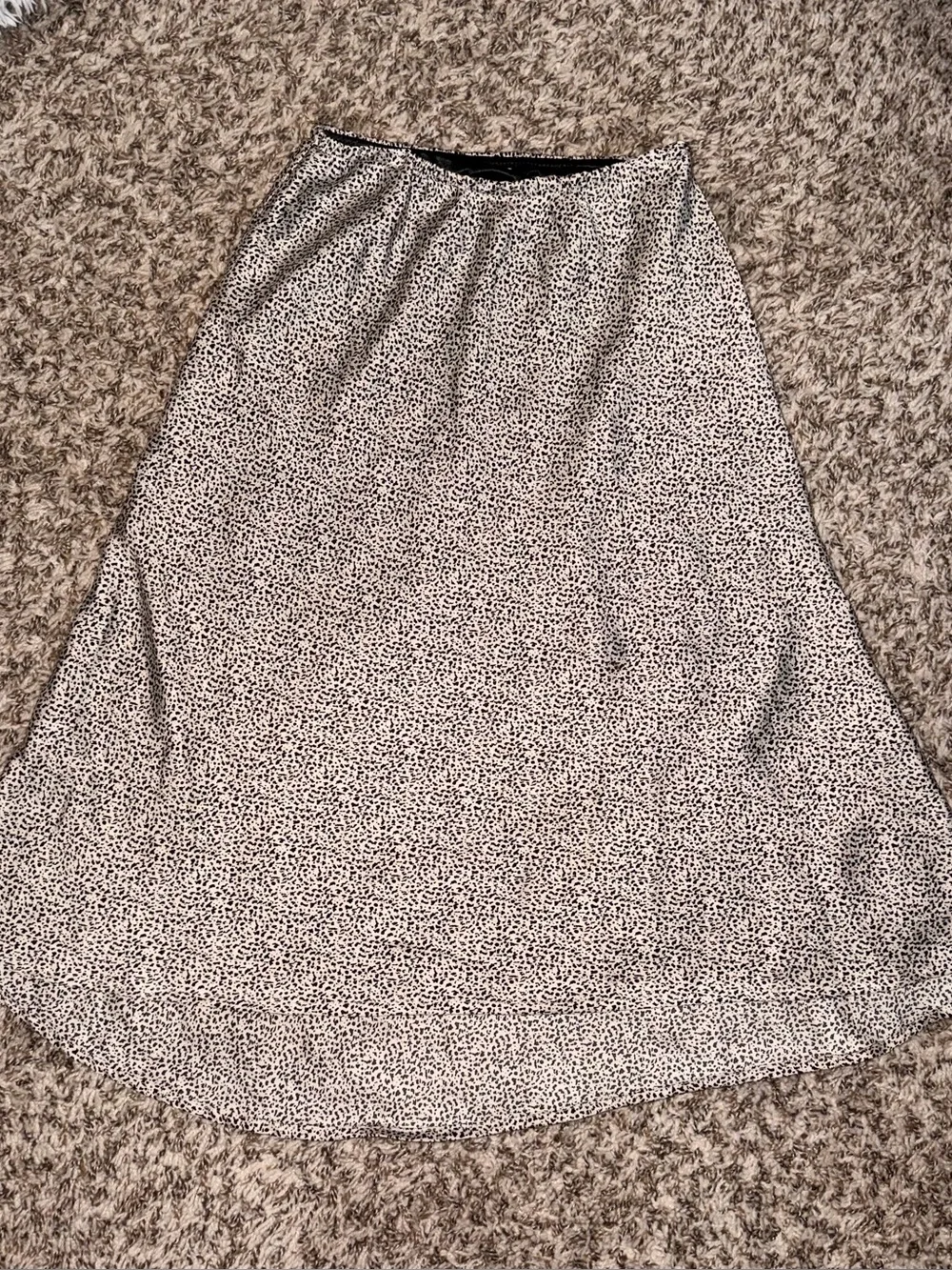 Women's Black and White Printed A-Line Skirt